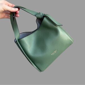 KATE SPADE Romaine Green Pebbled Leather Knott Medium Crossbody Tote Bag
